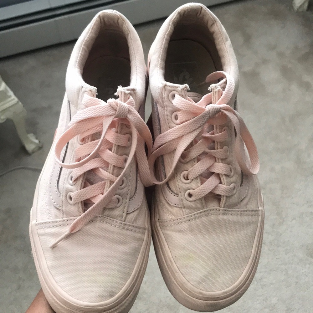 Light pink canvas vans